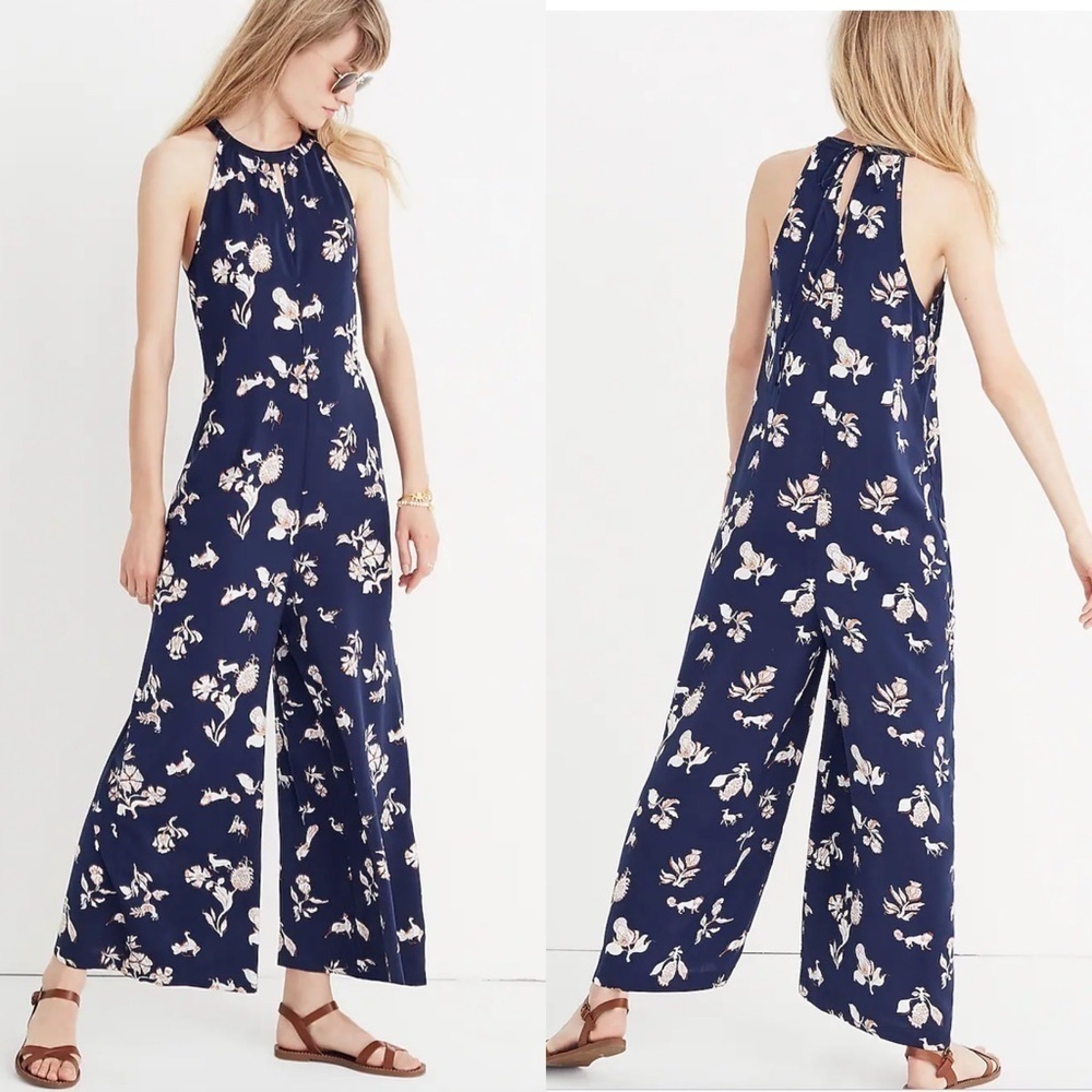 MADEWELL Keyhole Wide-Leg Jumpsuit Menagerie Medium Q18